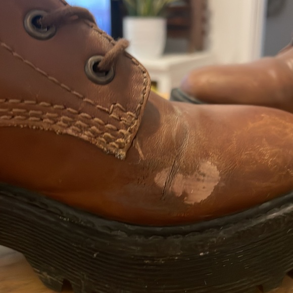 Brown vegan leather combat boot - Picture 5 of 10